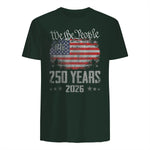 Vintage Anniversary Fourth of July Birthday T-Shirt in Forest Green - back view
