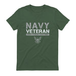 US Navy - Veteran Honor Courage Commitment T-Shirt in Military Green - back view
