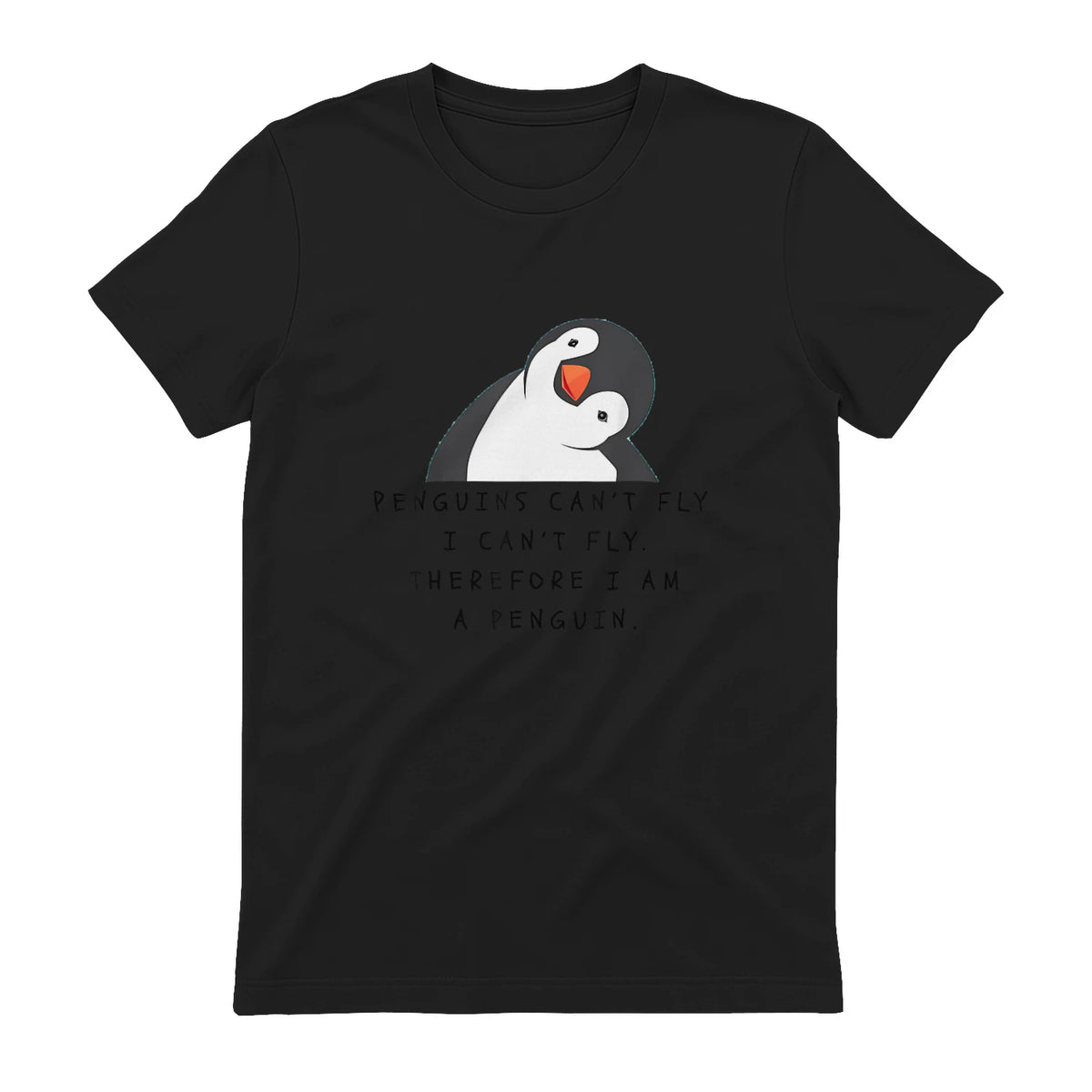 Funny Penguins T-shirt Woman Man Children Gift in Black - back view