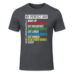 My Perfect Day Video Games Funny Cool Gamer in Charcoal - front view