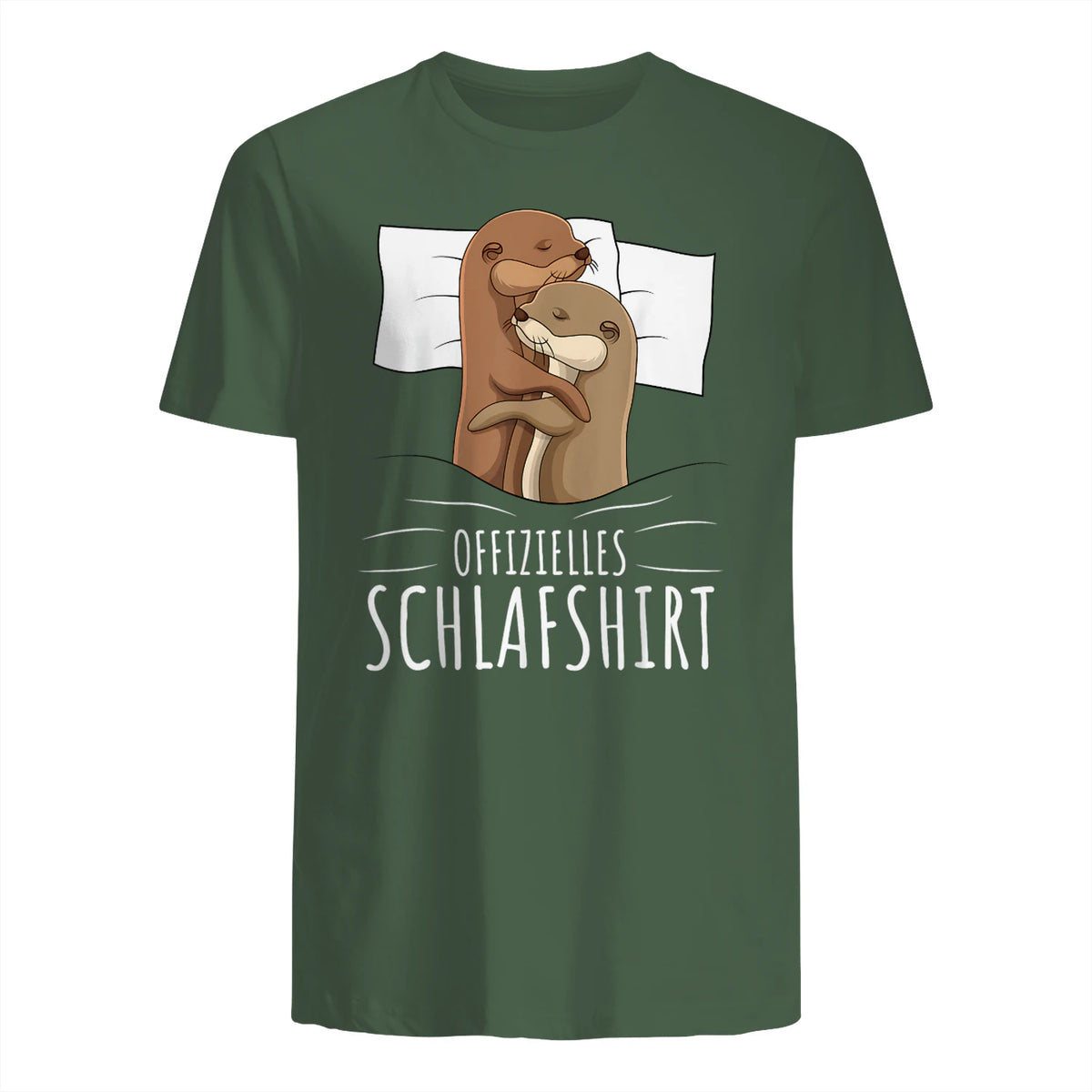Offizielles Schlafshirt Otter Schlafanzug Seeotter in Military Green - back view