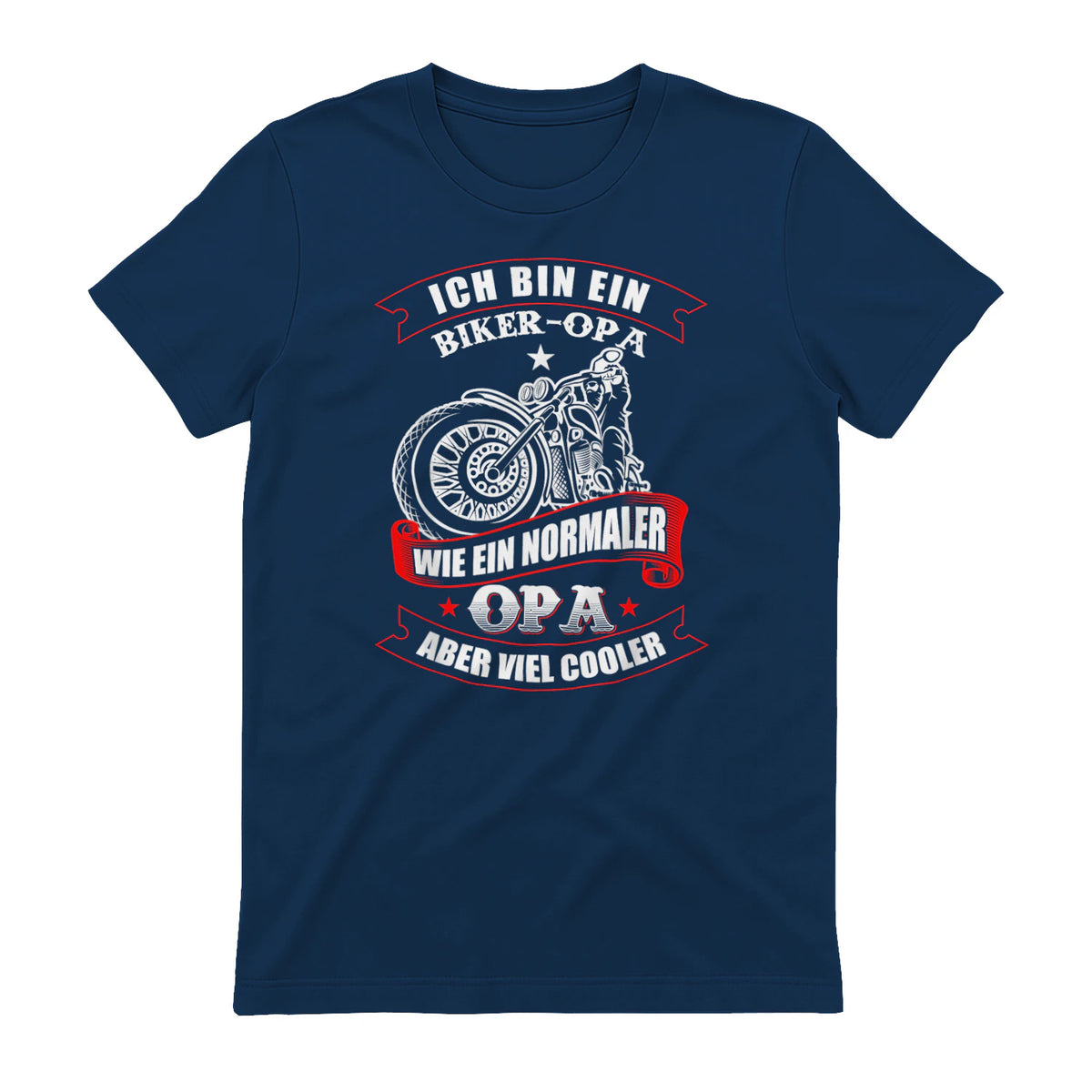 Biker-Opa wie normaler Opa Aber viel Cooler - Motorrad Shirt in Navy - back view