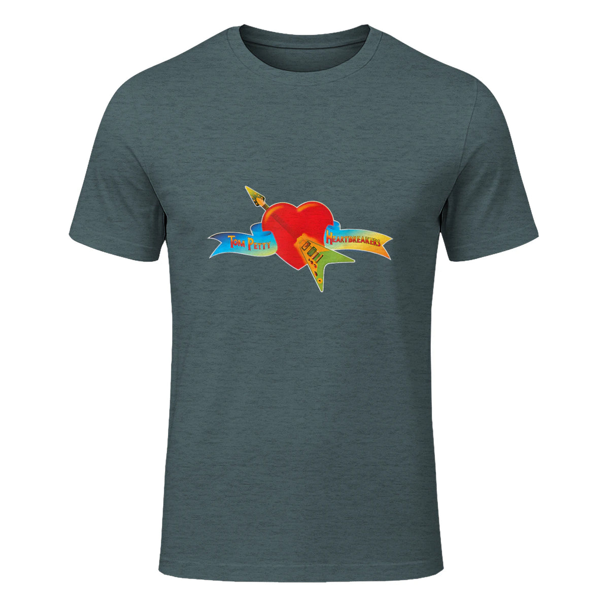 Tom Petty and The Heartbreakers Classic Logo T-Shirt in Dark Heather - front view
