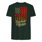Baseball Lifestyle Apparel Youth Baseball Drip Ice Cream T-Shirt in Forest Green - back view