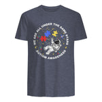 Autism We are All Under The Same Stars Space Astronaut in Heather Navy - back view