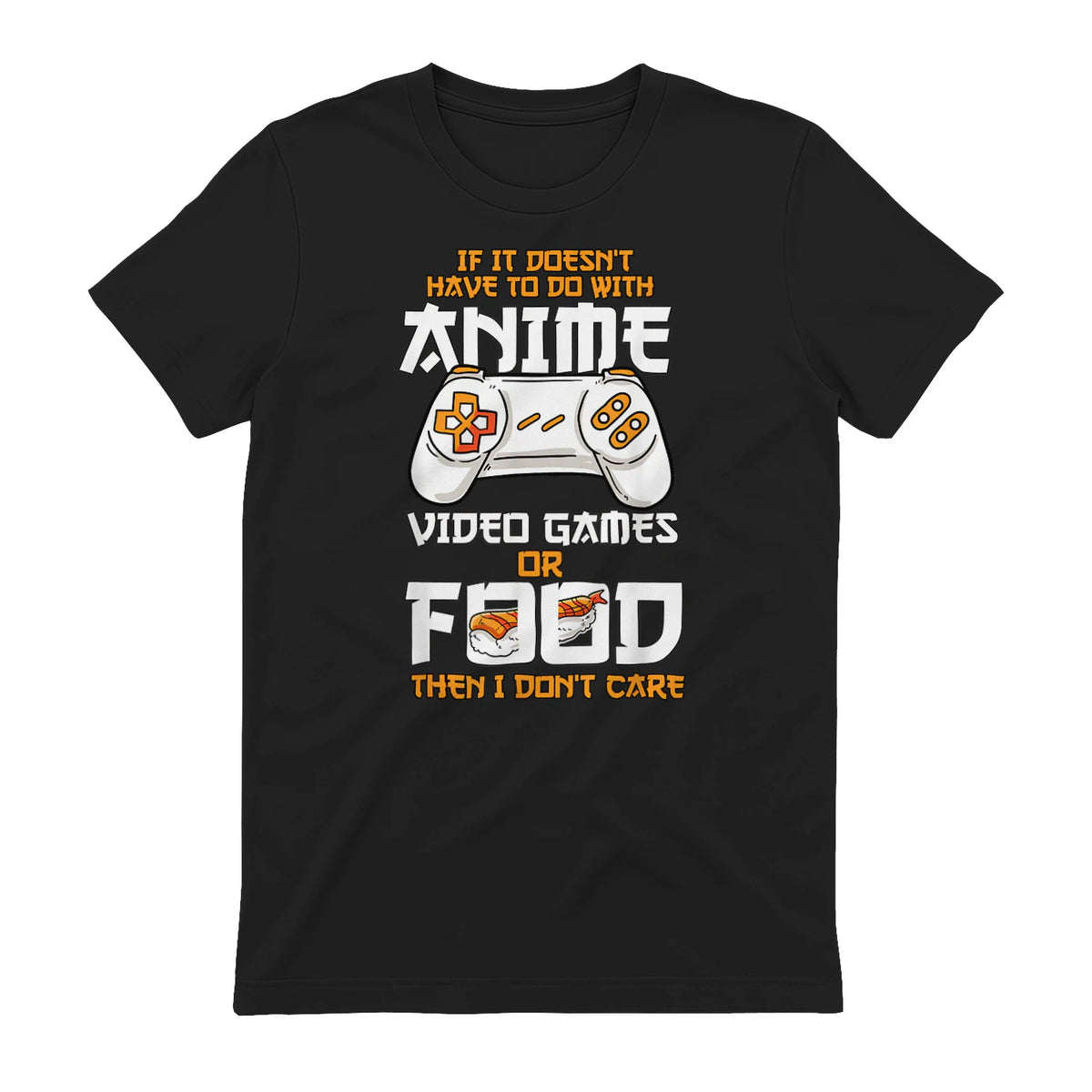Cute Manga & Anime Merch for Anime Girls & Boys Unisex Anime Video Games Food Sushi Gaming Merch Otaku Gift Anime in Black - back view
