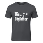The Dogfather T-Shirt Dad Fathers Day Gift Dog Lover in Charcoal - front view
