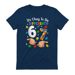 Six Seven Autism Awareness T-Shirt in Navy - back view