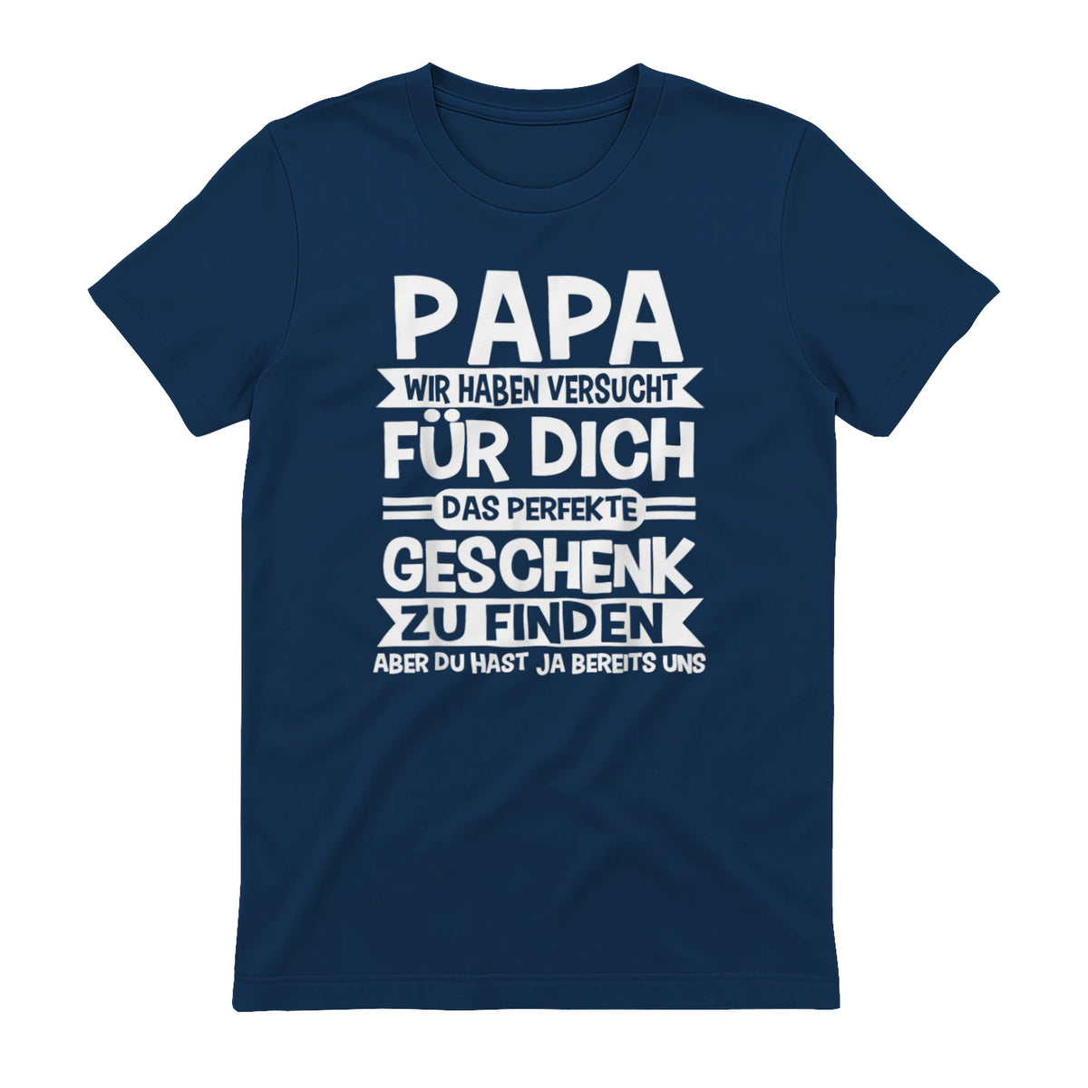 Papa und Vater Motiv, Lustiger Spruch, Herren Vatertag Halbarm T-Shirt in Navy - back view