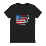 American Fourth of July Anniversary T-Shirt in Black - back view