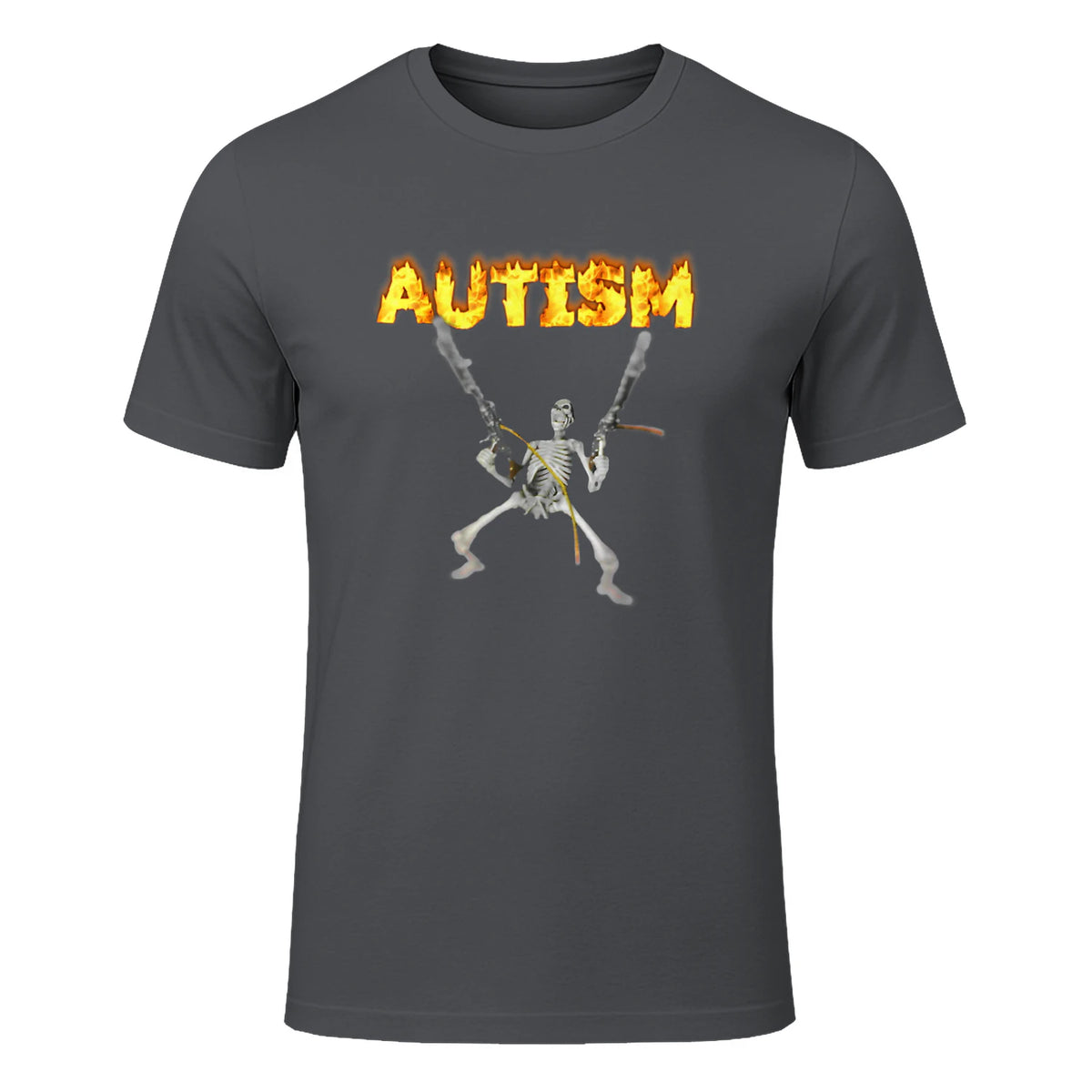 Autism Skeleton Meme in Charcoal - front view
