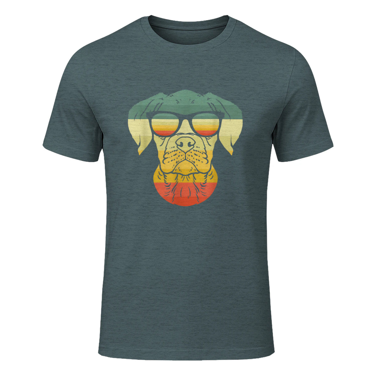 Boxer rétro vintage pour amoureux des chiens in Dark Heather - front view