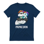 Papacorn Vater Tochter Einhörner in Navy - back view