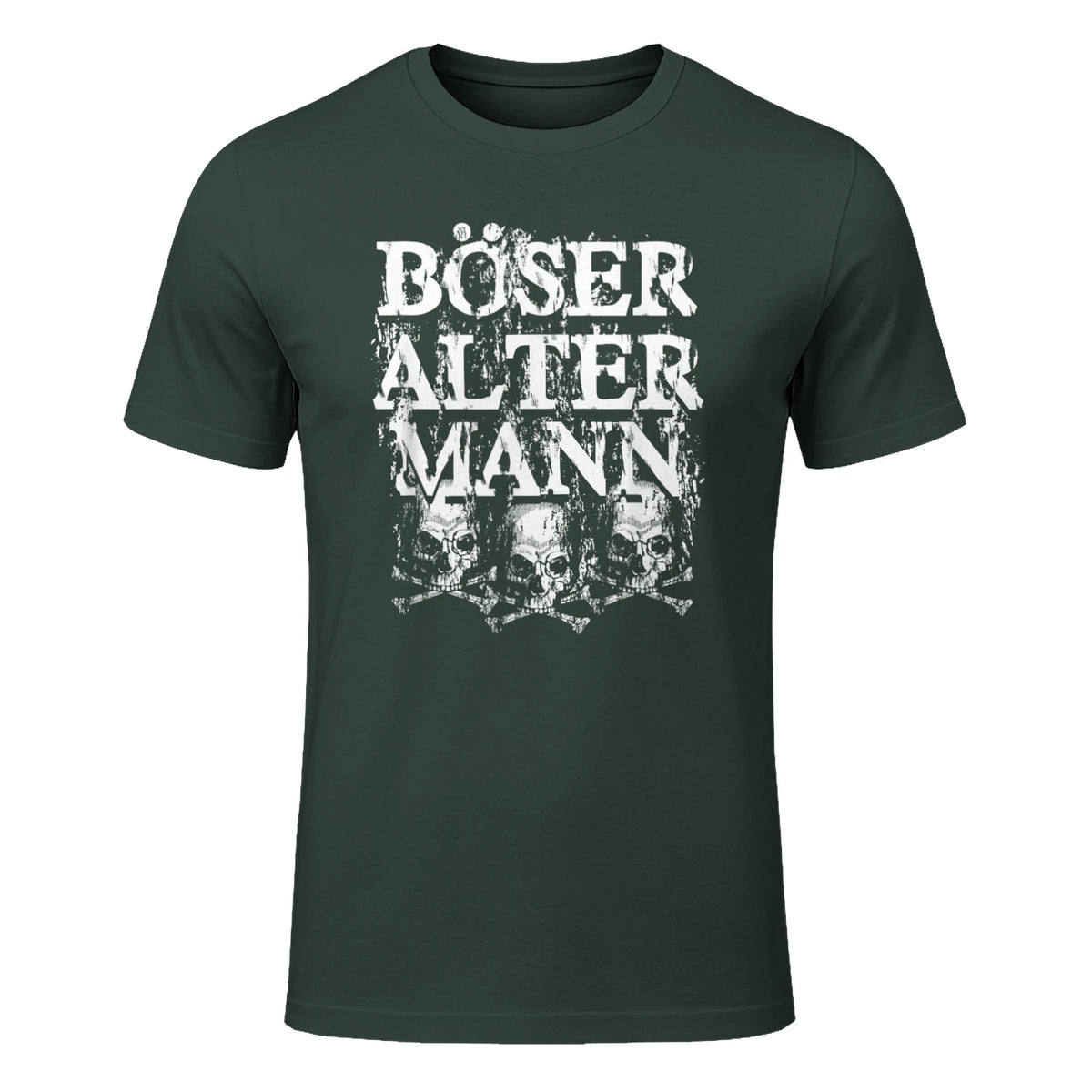 Opa & Großvater Männer Geschenke Vintage Totenkopf Schwarz, S Herren, Halbarm, in Forest Green - front view