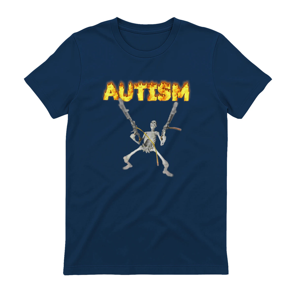 Autism Skeleton Meme in Navy - back view