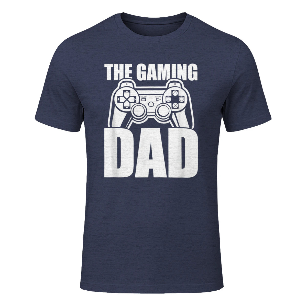 The Gaming Dad Game Controller Spruch Geschenkidee Vatertag T-Shirt in Heather Navy - front view