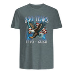 Eagle and Flag Anniversary Birthday T-Shirt in Dark Heather - back view