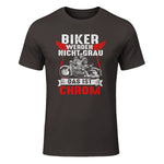 Biker Werden Nicht Grau Das Ist Chrom Motorradfahrer Biker in Dark Chocolate - front view