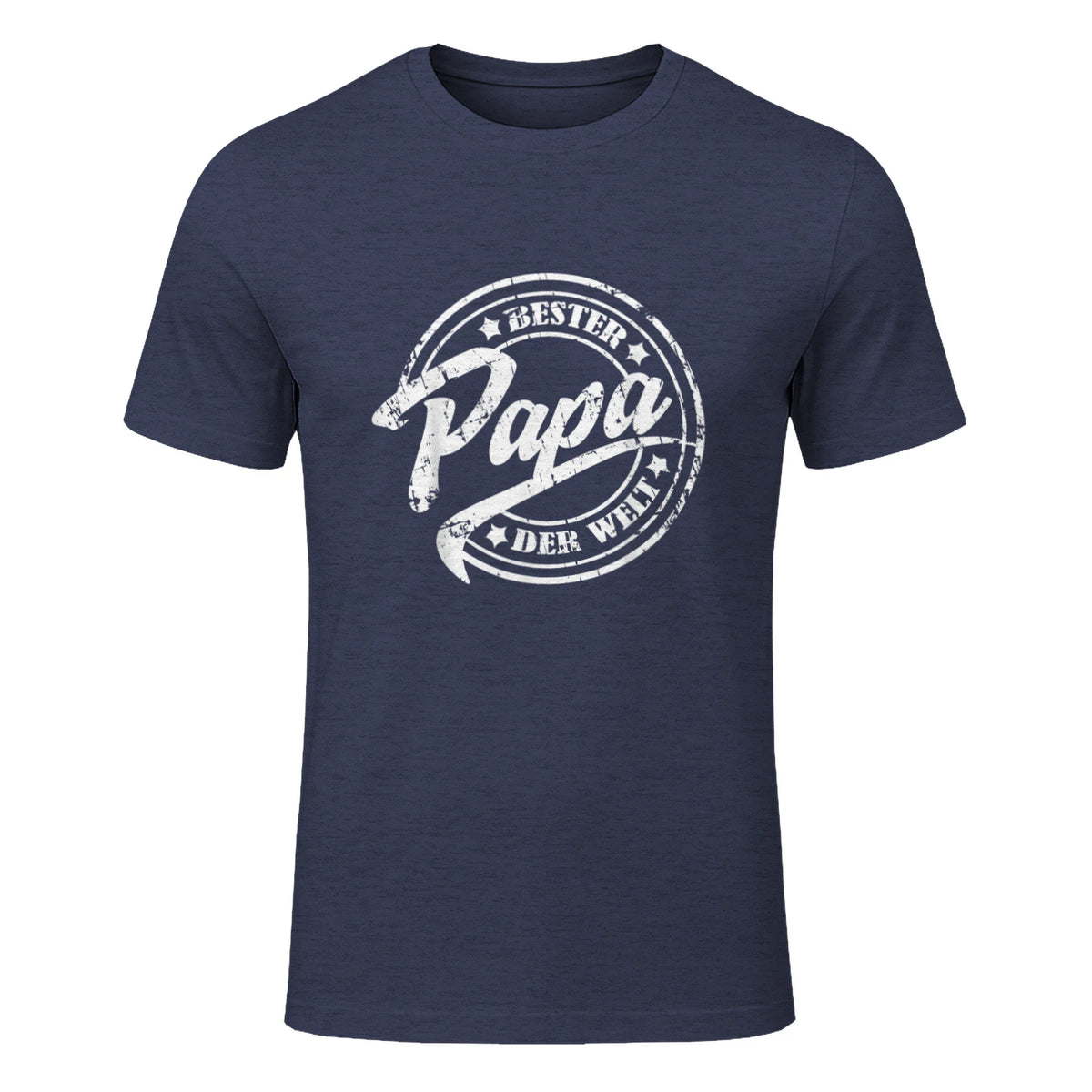 Geschenke für Papa und Opa zum Vatertag - Bester Papa der Welt, Vatertag, Vintage T-Shirt Schwarz S in Heather Navy - front view