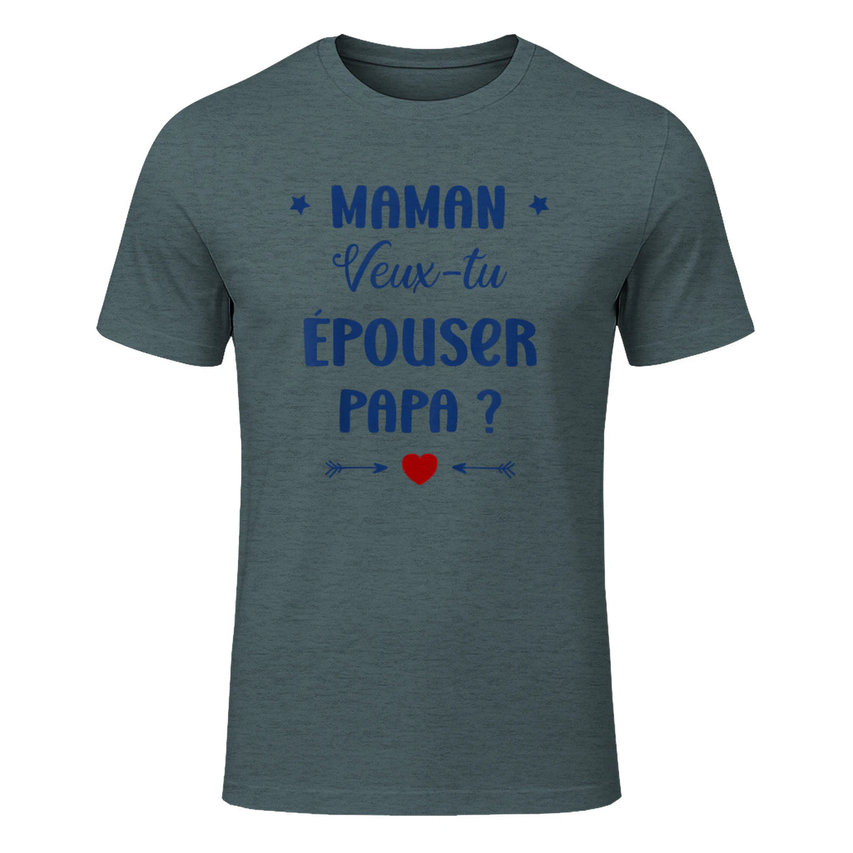 Demande en Mariage Originale Maman Veux-tu épouser Papa in Dark Heather - front view