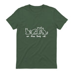 Un Deux Trois Cat, Cute & Funny Kittens, Gift For Cat Lovers T-Shirt in Military Green - back view