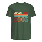 Vintage Twenty-Second Birthday T-Shirt in Military Green - back view
