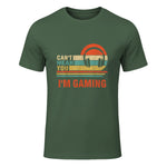 Funny Gamer Gift Headset Can't Hear You I'm Gaming in Military Green - front view