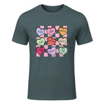 Special Education Teacher Candy Heart Valentines Day Love T-Shirt in Dark Heather - front view