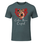 AIREDALE TERRIER Cuter Than Cupid Disant Saint Valentin in Dark Heather - front view