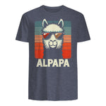Bester Papa Alpapa Alpaka Frischgebackener Papa Vatertag T-Shirt in Heather Navy - back view