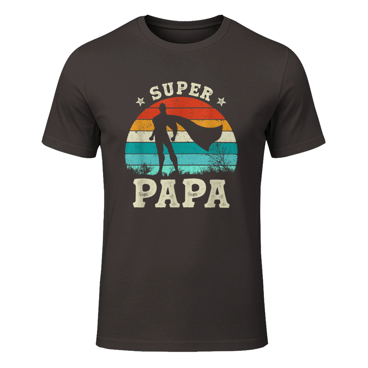Fête des Pères Meilleur Père Humour Retro Super Papa Parfait in Dark Chocolate - front view