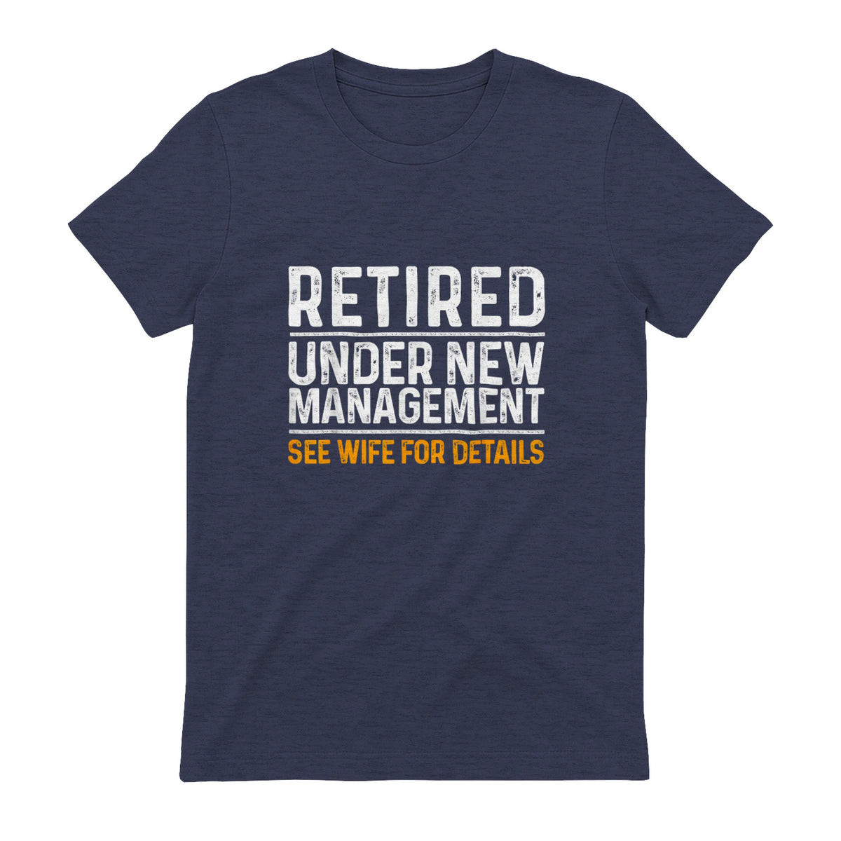 Funny Retirement Party Men's T-Shirt - Dad Humor, Classic Fit, Short Sleeve - Black in Heather Navy - back view