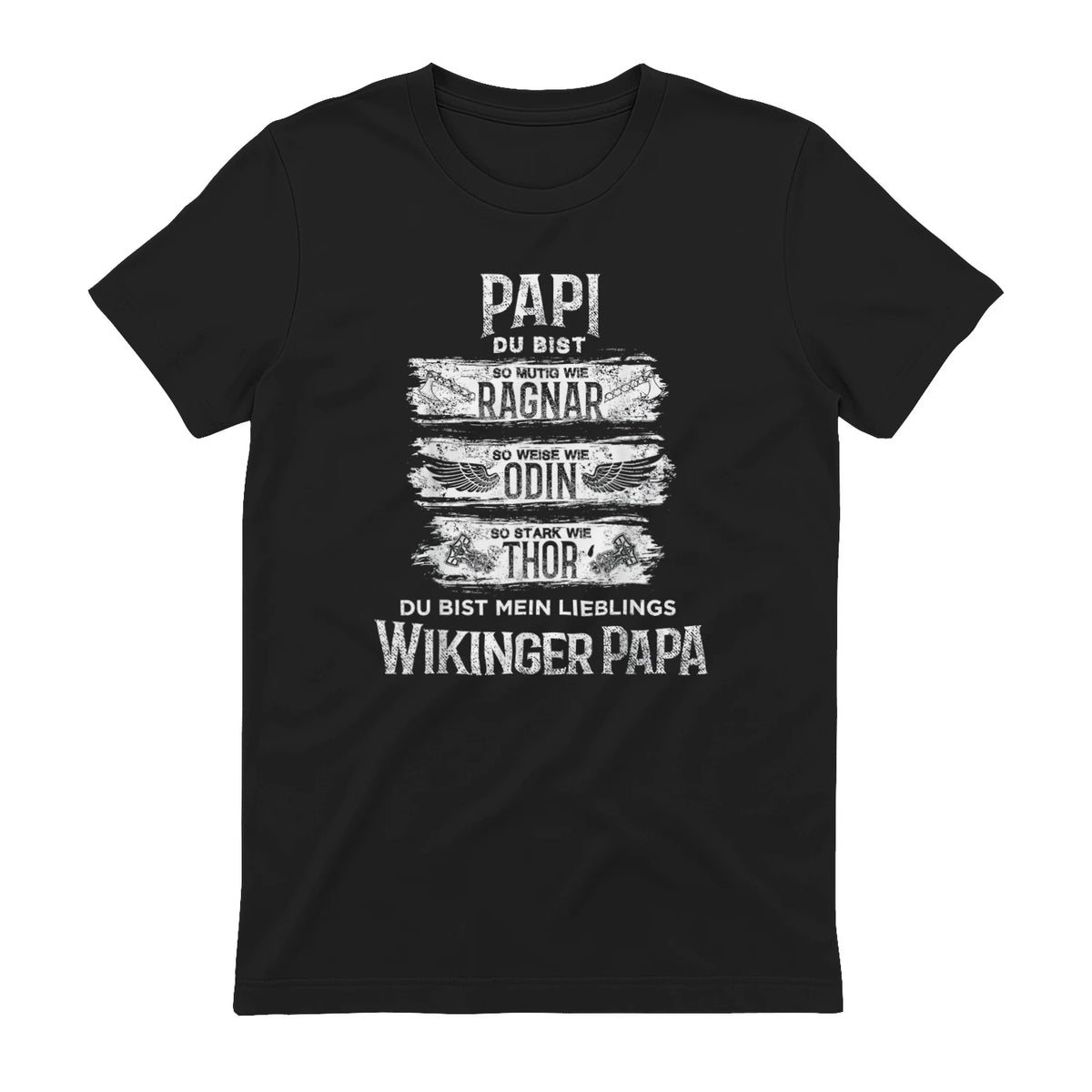 Wikinger Papa Vater Ragnar Thor Odin in Black - back view