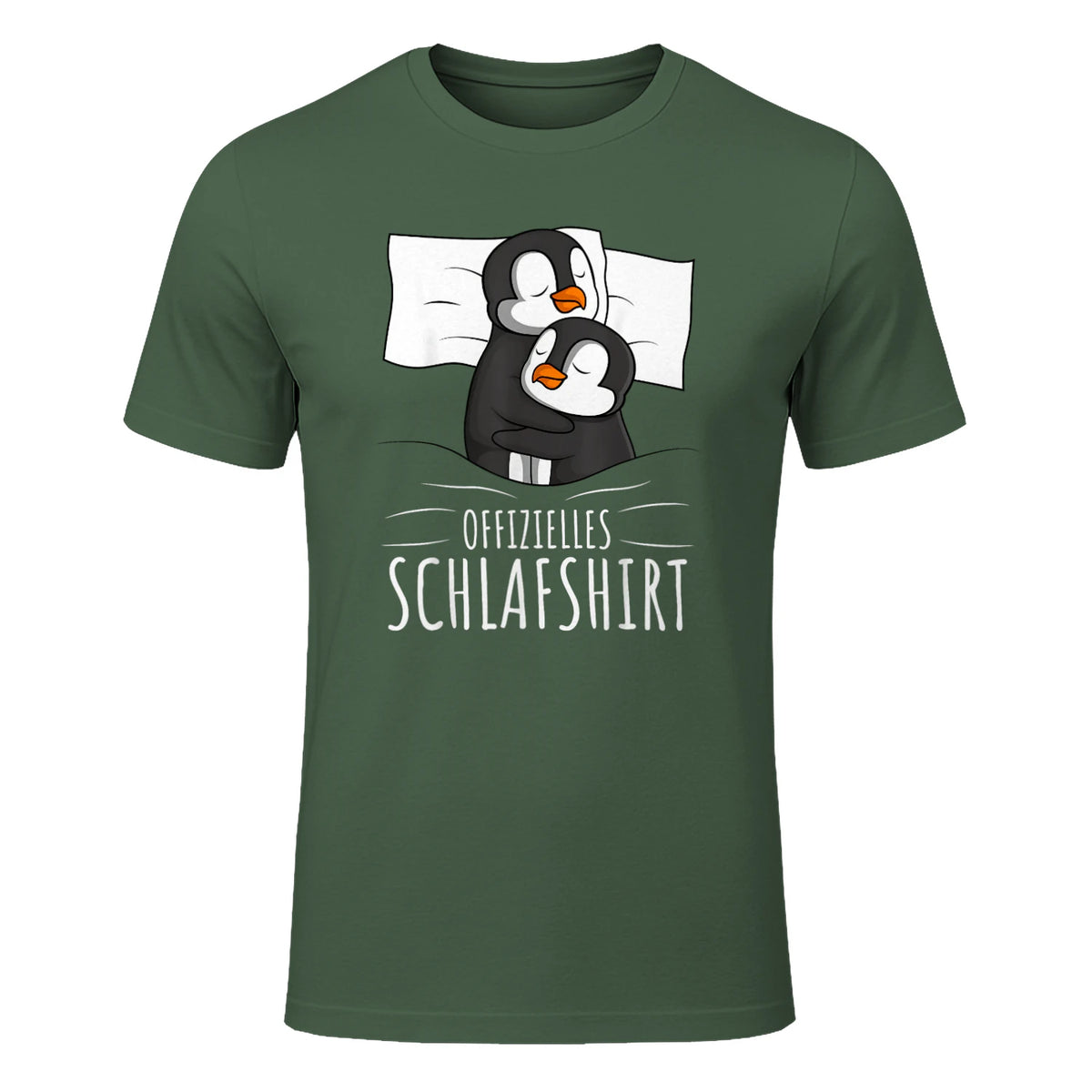 Offizielles Schlafshirt Pinguin Schlafanzug Penguin Kurzarm in Military Green - front view