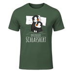 Offizielles Schlafshirt Pinguin Schlafanzug Penguin Kurzarm in Military Green - front view