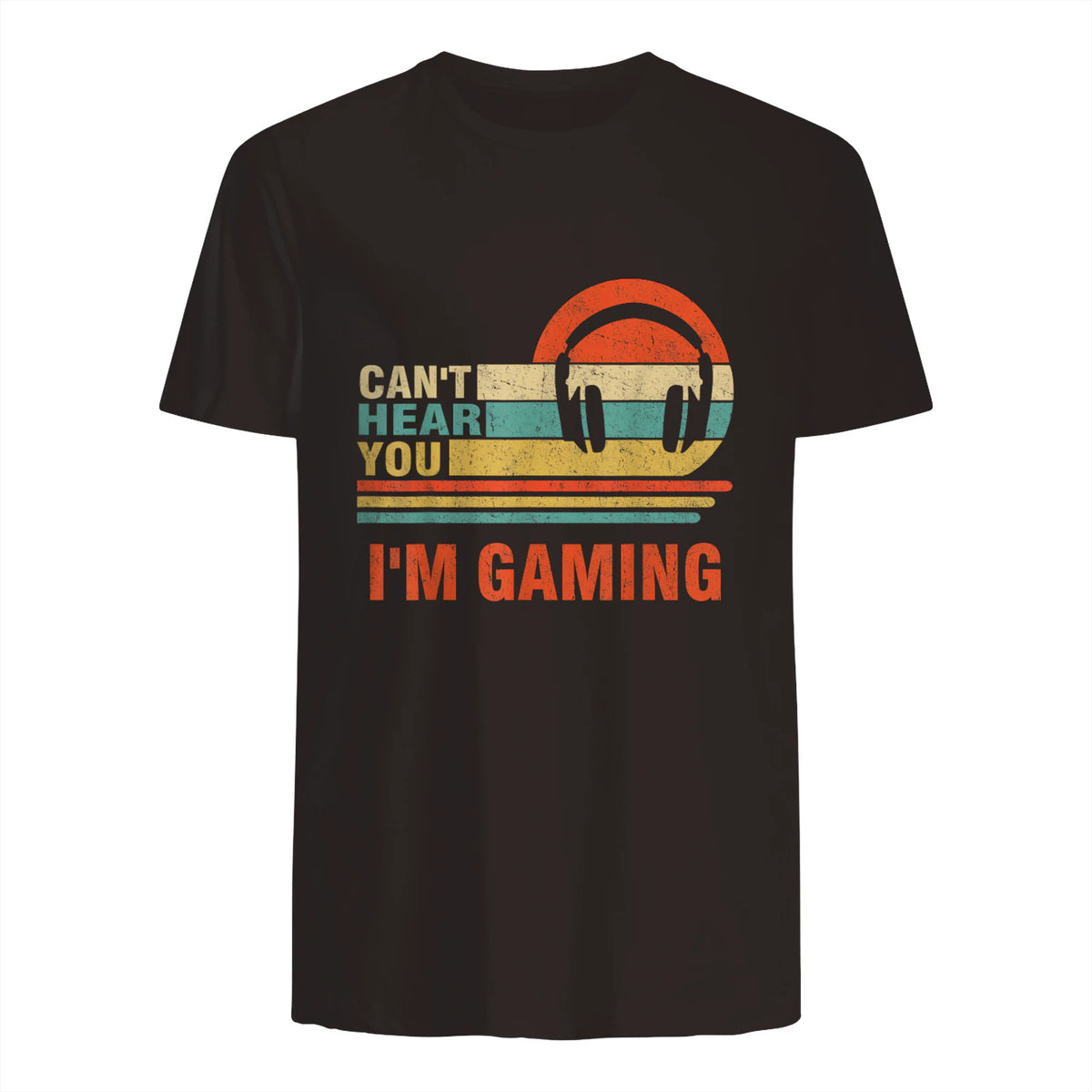 Funny Gamer Gift Headset Can't Hear You I'm Gaming in Dark Chocolate - back view