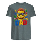 Dad Master Builder T-Shirt in Dark Heather - back view