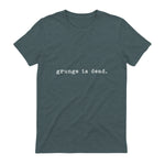Chemises de soirée rock des années 90 Grunge Is Dead Novelty Saying Funny in Dark Heather - back view