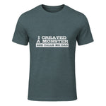 Funny Tshirt Gift for Dad from Daughter First Father's Day in Dark Heather - front view