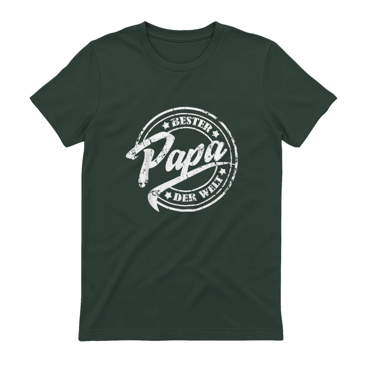Geschenke für Papa und Opa zum Vatertag - Bester Papa der Welt, Vatertag, Vintage T-Shirt Schwarz S in Forest Green - back view