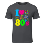 I Love the Eighties Classic Nostalgia T-Shirt in Charcoal - front view
