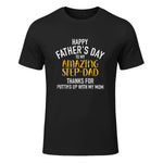Happy father's day step dad in Black - front view