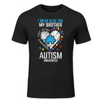 Blue for My Brother Autism Awareness Family Sister Sibling in Black - front view