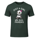 Cute Panda Kawaii Just A Girl Who Loves Pandas Girls in Forest Green - front view