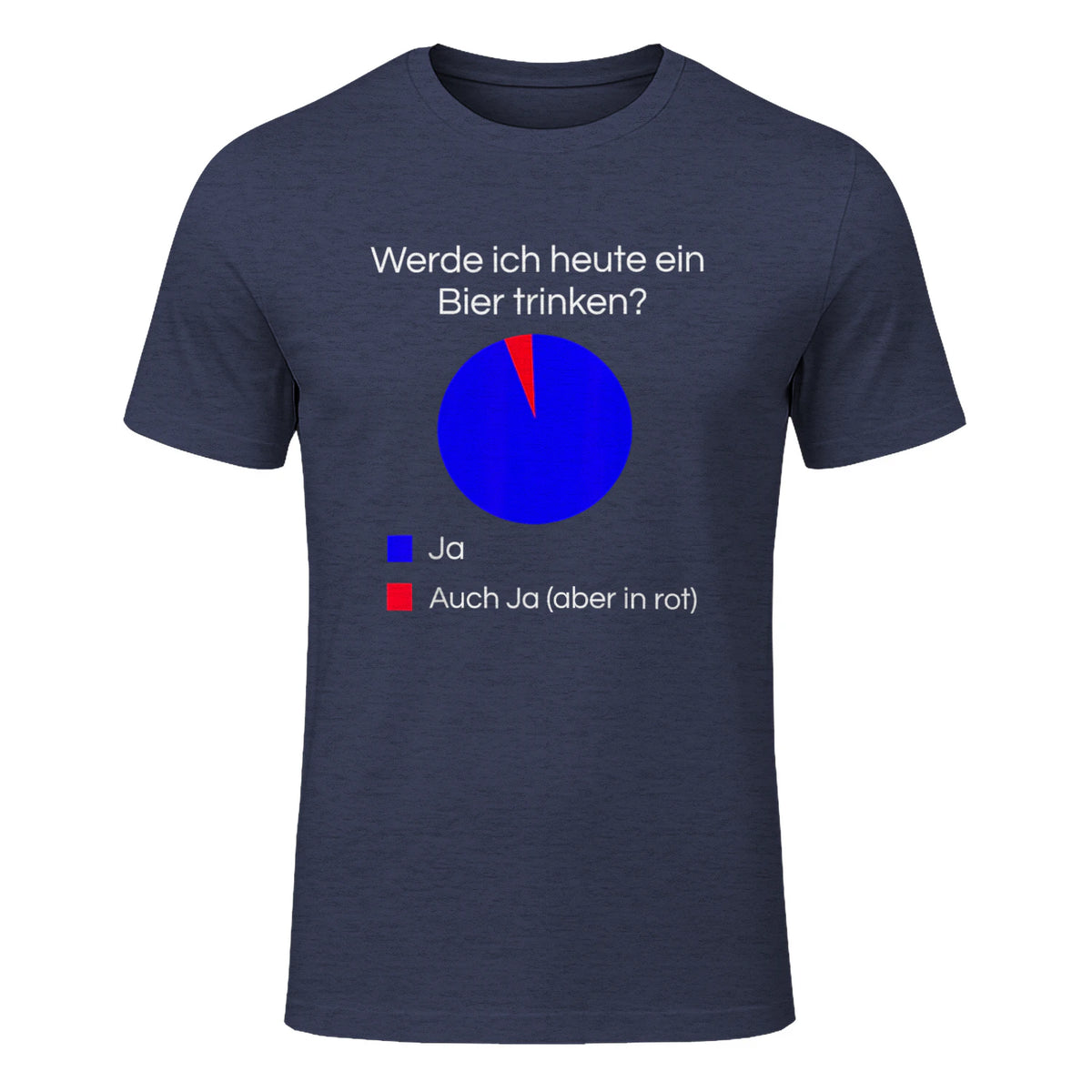 Lustiges Bier Shirt I Alkohol Trinken Party Fest Wein in Heather Navy - front view