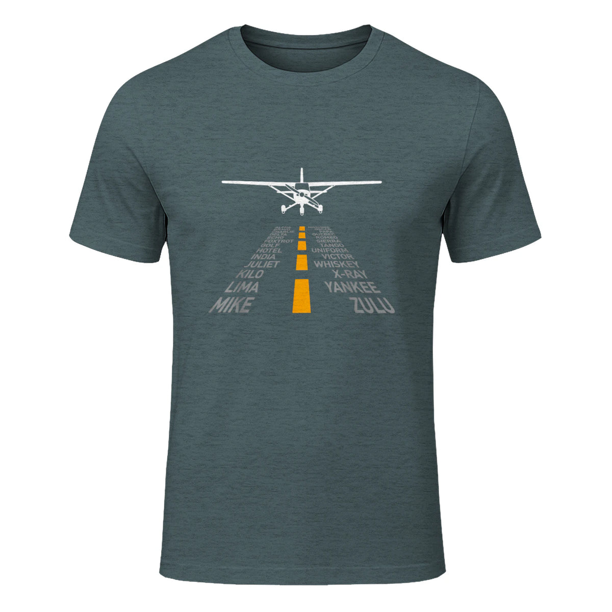 Avion RC Pilot Aéroport Piste Phonetic Alphabet Petit Avion in Dark Heather - front view