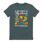 A Big Piece of My Heart Has Autism and He's My Grandson in Dark Heather - back view