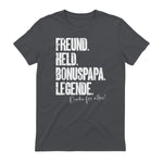 Bonuspapa Bester Stiefpapa Stiefvater Bonus Papa T-Shirt in Charcoal - back view