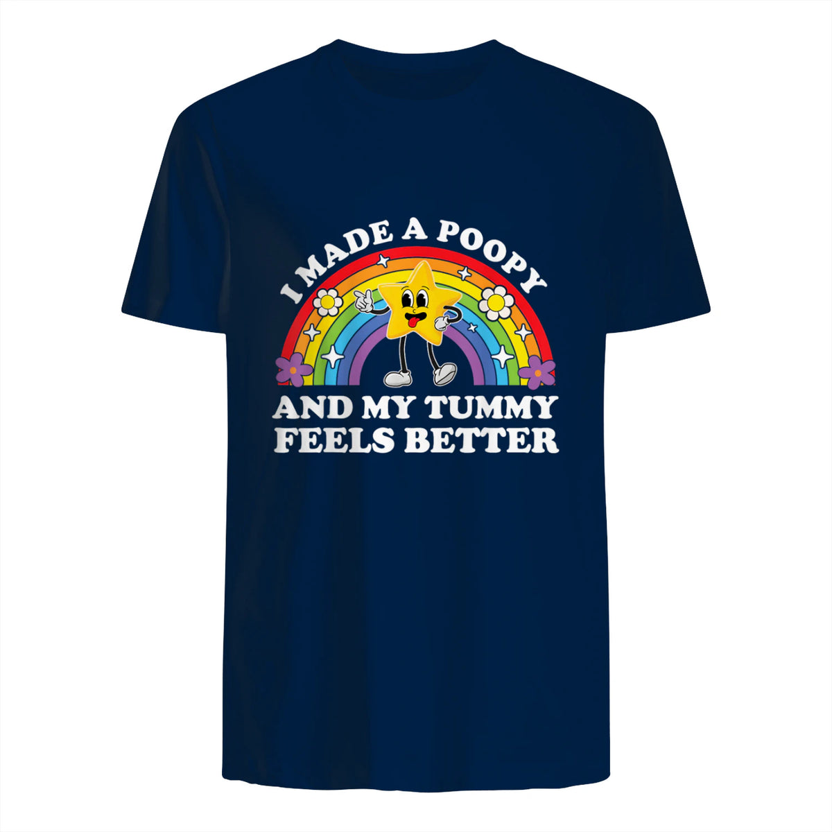 I Made A Poopy Funny Inappropriate Vacation Swap Adult T-Shirt in Navy - back view