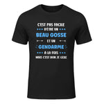 Départ Métier Super Gendarme Humour Beau Gosse Gendarme in Black - front view